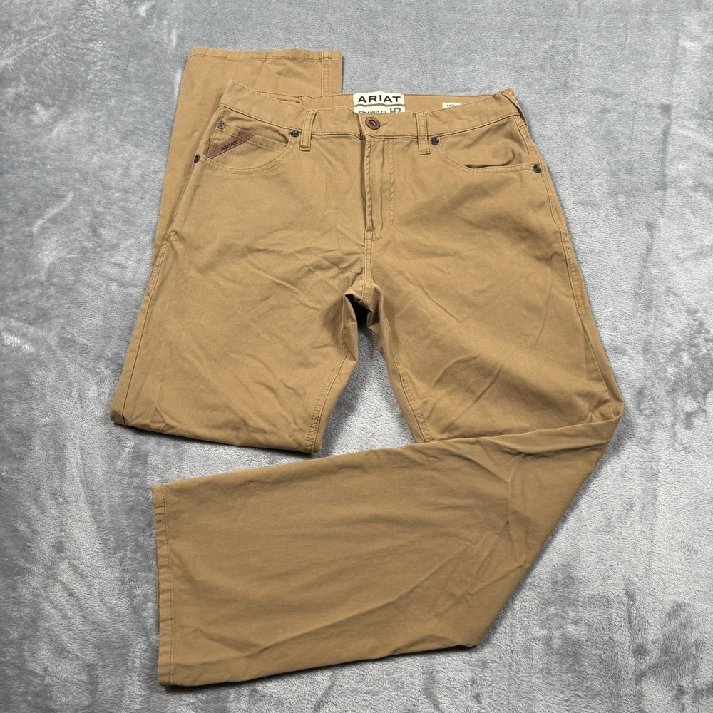 Ariat M5 Jeans Mens 30x31 Khaki Straight Fit Straight Leg Stretch Western Pants